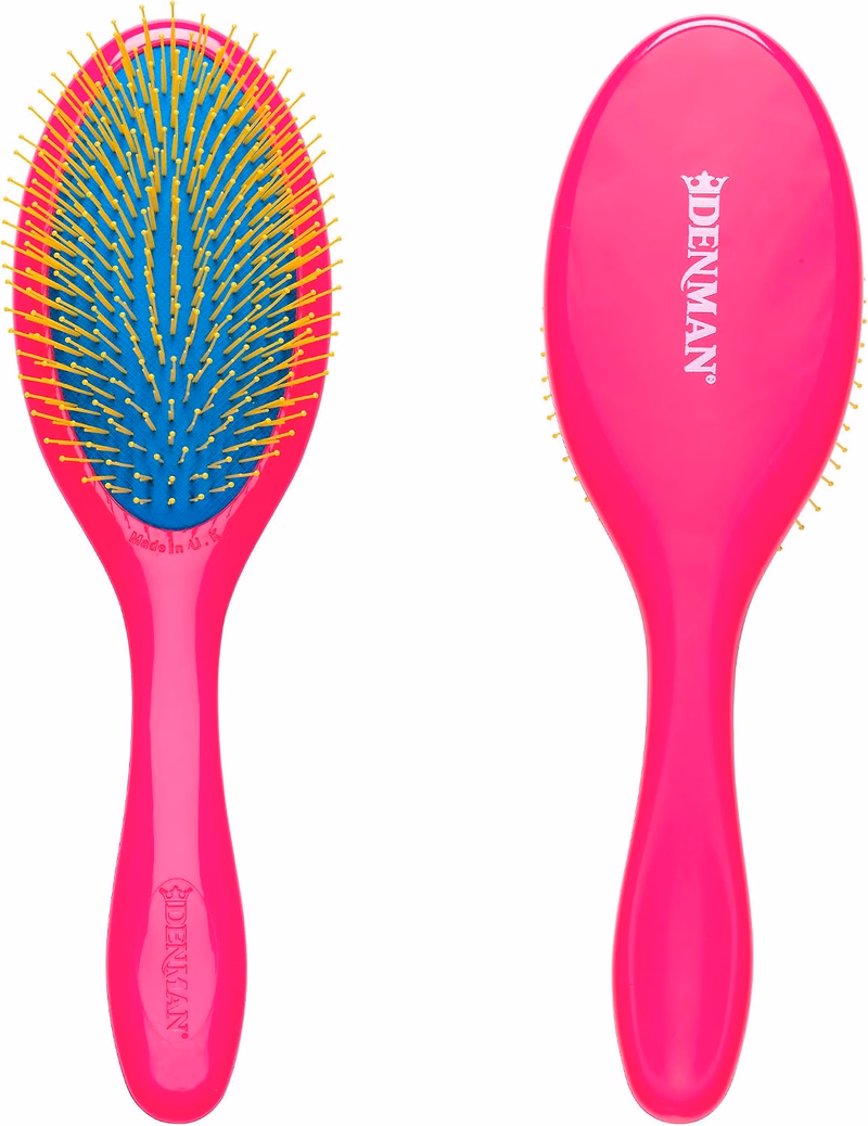 Denman - D-93 - Tangle Tamer Gentle - Detangling Brush - Pink/Blue/Yellow