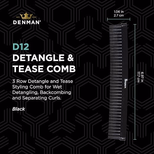 Denman - Tame 'n' Tease - Multifunction Comb Black