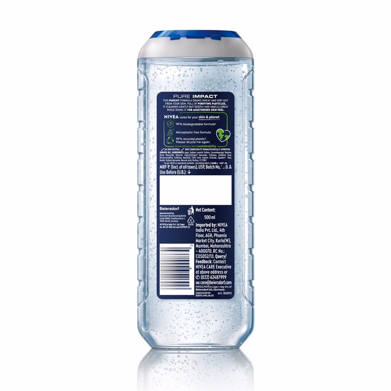 Nivea Men - Pure Impact - Shower Gel for Face, Body & Hair