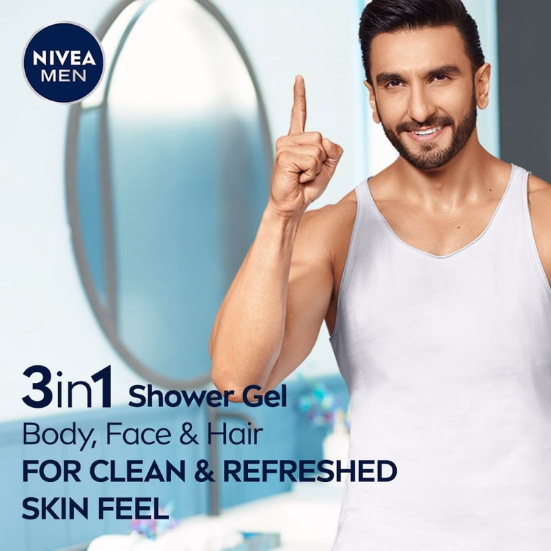 Nivea Men - Cool Kick - Shower Gel - Face, Body & Hair
