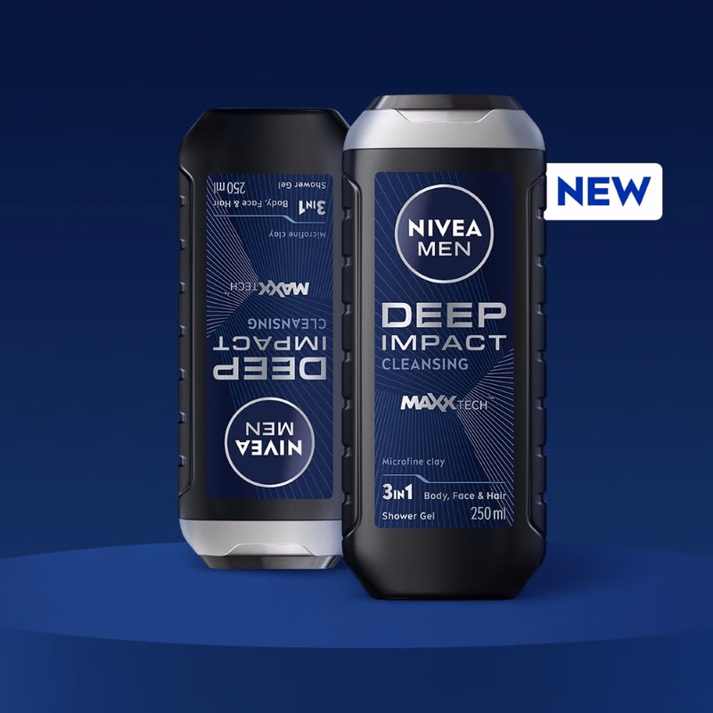 Nivea Men - Deep Impact - Shower Gel - Face, Body & Hair