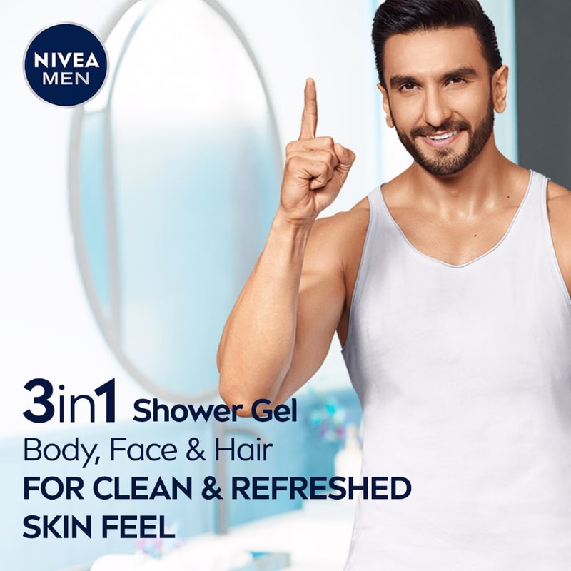 Nivea Men - Deep Impact - Shower Gel - Face, Body & Hair