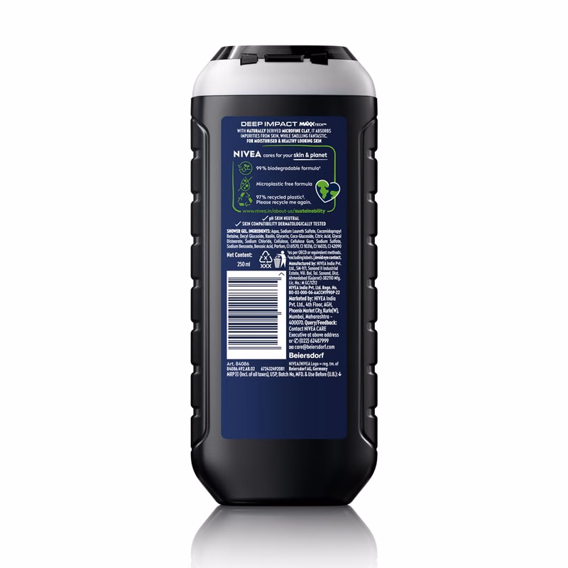 Nivea Men - Deep Impact - Shower Gel - Face, Body & Hair