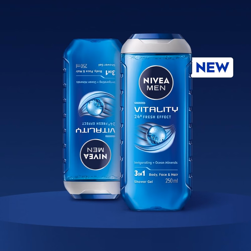 Nivea Men - Vitality Fresh - Shower Gel - Face, Body & Hair