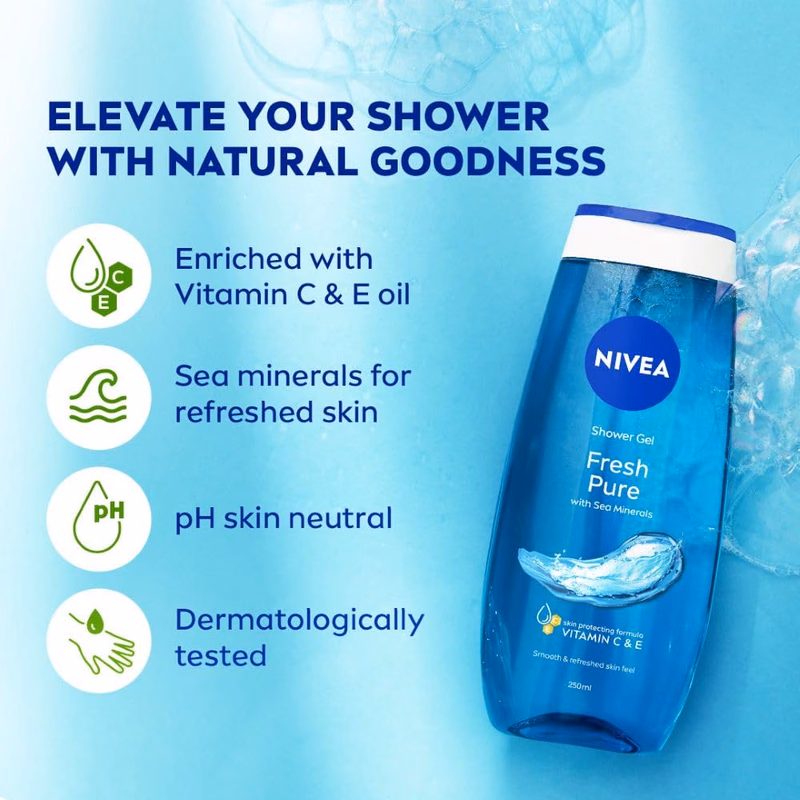 Nivea - Fresh Pure - Shower Gel - Body Wash