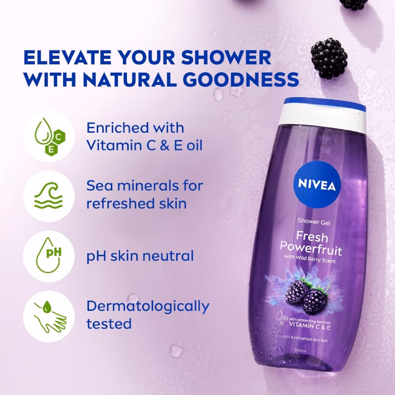 Nivea - Fresh Power Fruit - Shower Gel - Body Wash