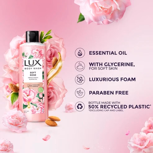 Lux - Soft Rose - French Rose And Almond Oil - Bodywash