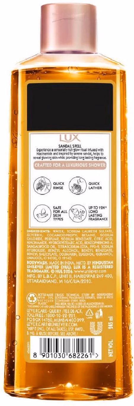 Lux - Luxurious Sandalwood - Sandalwood Oil & Tuberose Scent - Body Wash
