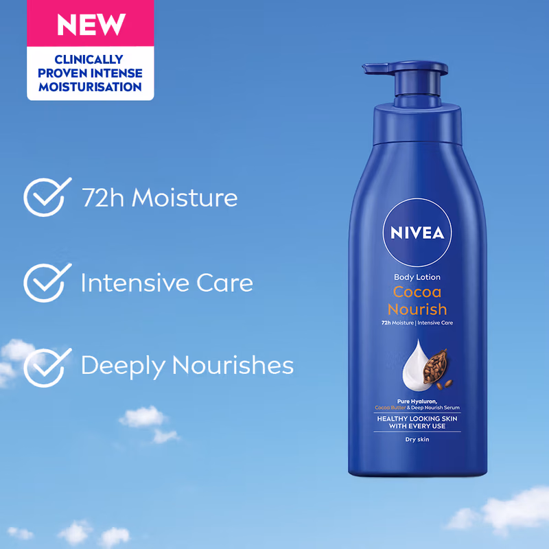Nivea - Cocoa Nourish - Oil In Lotion-With Pure Hyaluron - For 72H Moisturization