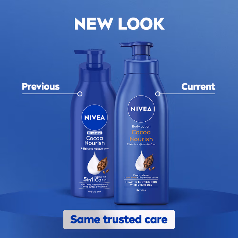 Nivea - Cocoa Nourish - Oil In Lotion-With Pure Hyaluron - For 72H Moisturization