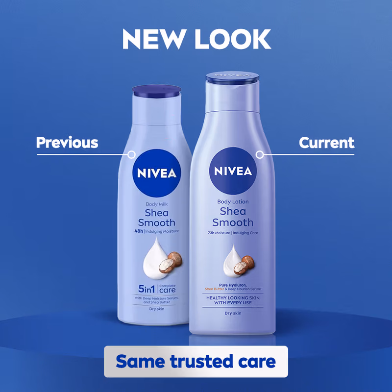 Nivea - Shea Smooth - Body Milk - 5 in 1 Complete Care - 48H Moisturised Skin (Dry Skin)