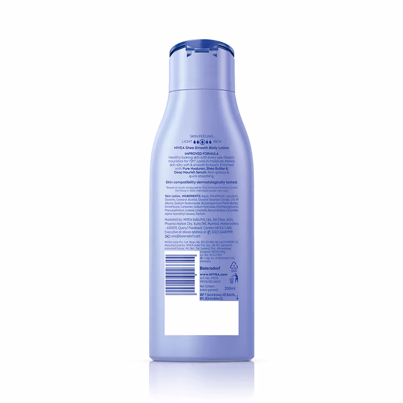 Nivea - Shea Smooth - Body Milk - 5 in 1 Complete Care - 48H Moisturised Skin (Dry Skin)