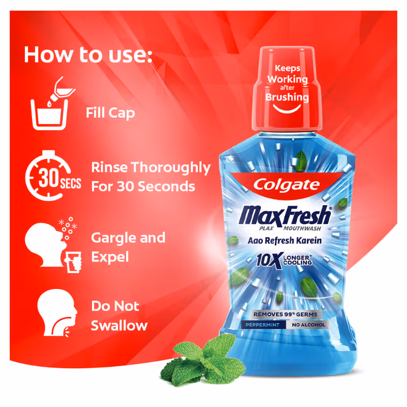 Colgate - Pepper Mint - Maxfresh - Plax Antibacterial - Mouthwash