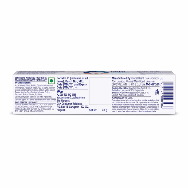 Sensodyne - Whitening - White Teeth and Daily Sensitivity Protection-Toothpaste