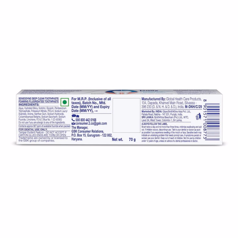 Sensodyne - Deep Clean - Daily Sensitivity Protection-Tooth Paste