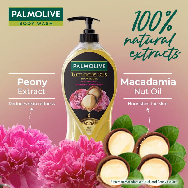 Palmolive - Macadamia Oil & Peony - Luminous Oil - Invigorating - Body Wash