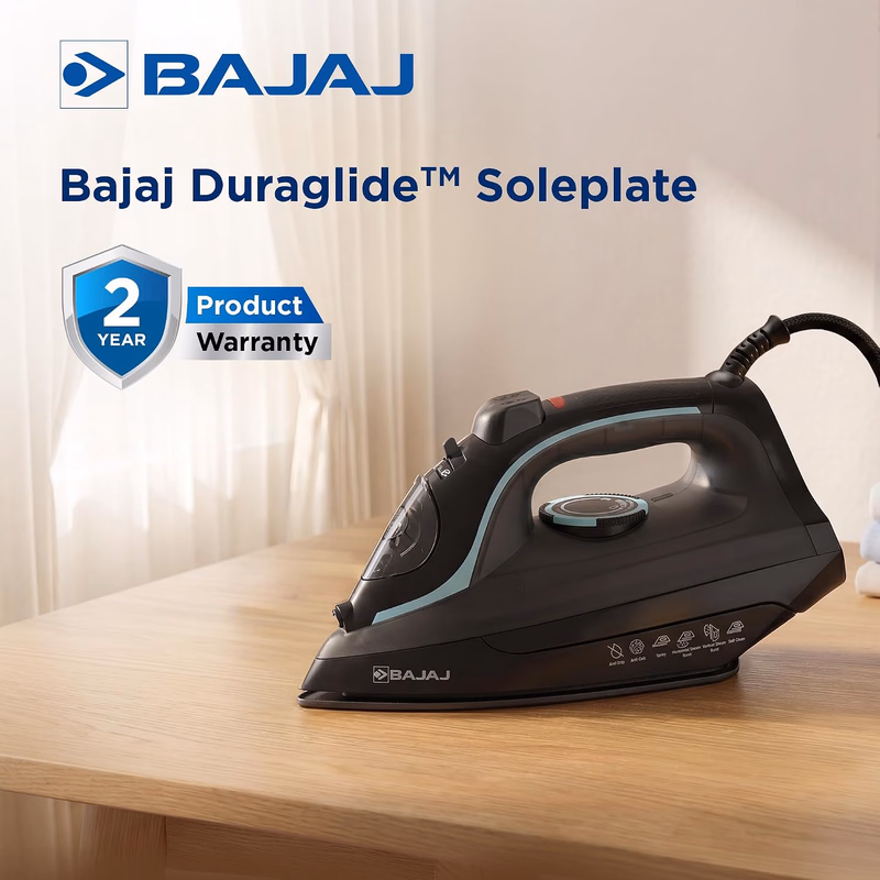 Bajaj - Steam Iron - Aluminium Soleplate Iron | 2000 Watts