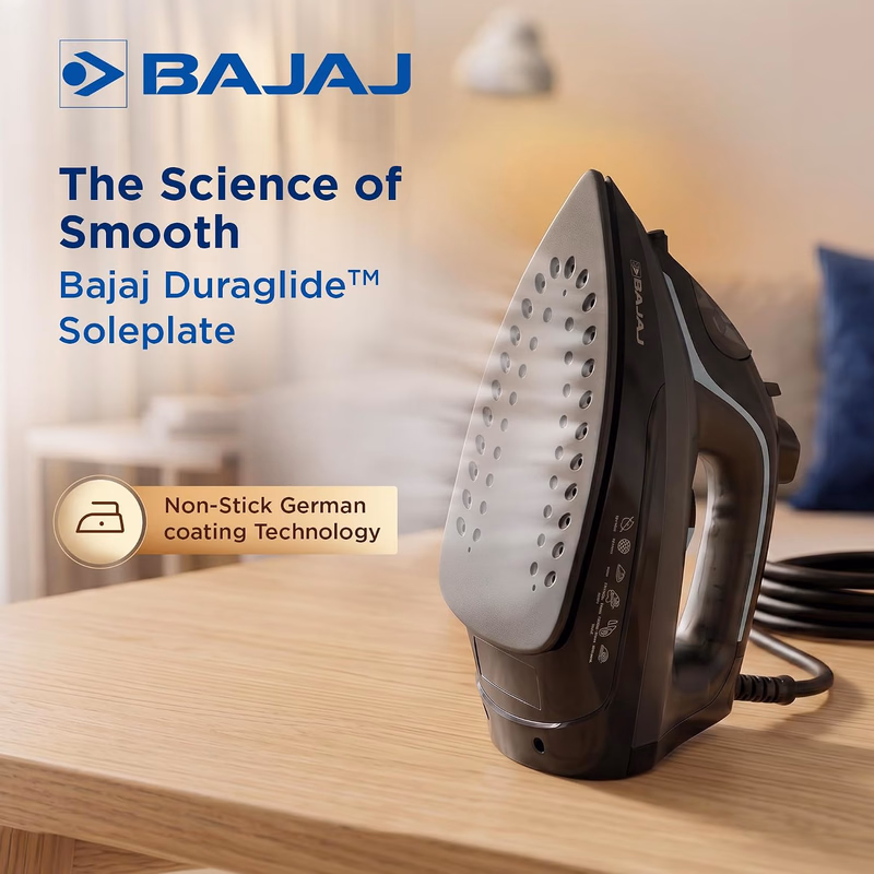 Bajaj - Steam Iron - Aluminium Soleplate Iron | 2000 Watts