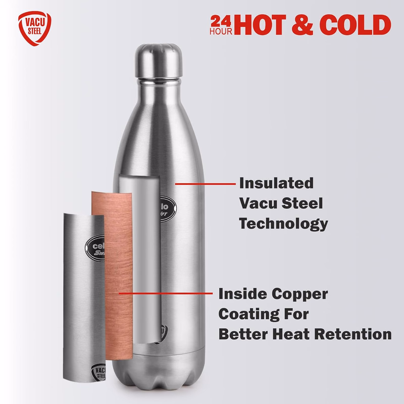 Cello - Swift - Stainless Steel Hot and Cold - Water Bottle