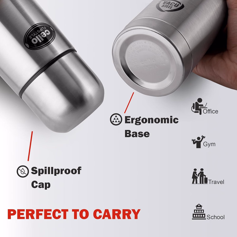 Cello - Flipstyle - Stainless - Steel Hot and Cold - Water Bottle