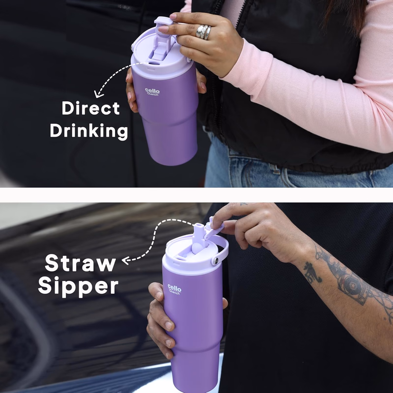Cello - Quench Go - Insulated Stainless Steel - Sipper Tumbler with Straw