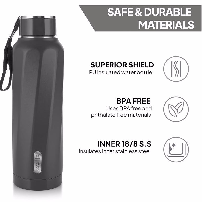 Cello - Puro Steel-X Turbo 600 - Inner Steel Insulated - Water Bottle