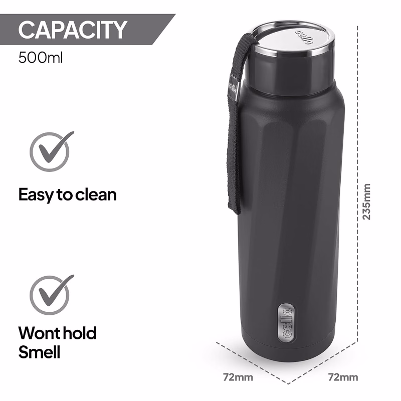 Cello - Puro Steel-X Turbo 600 - Inner Steel Insulated - Water Bottle