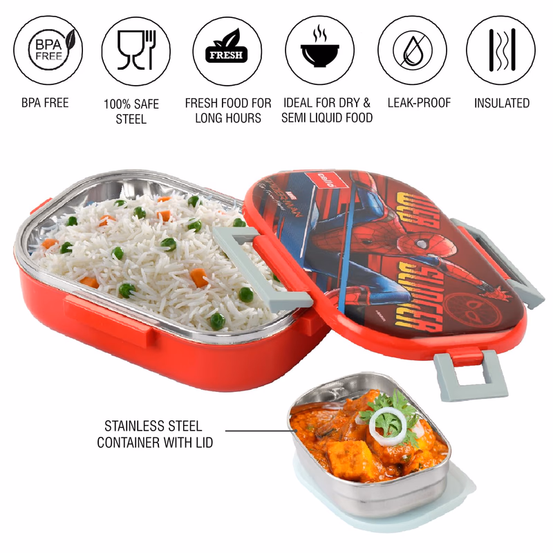 Cello - Feast Deluxe - Spider Man Print Insulated - Lunch Box