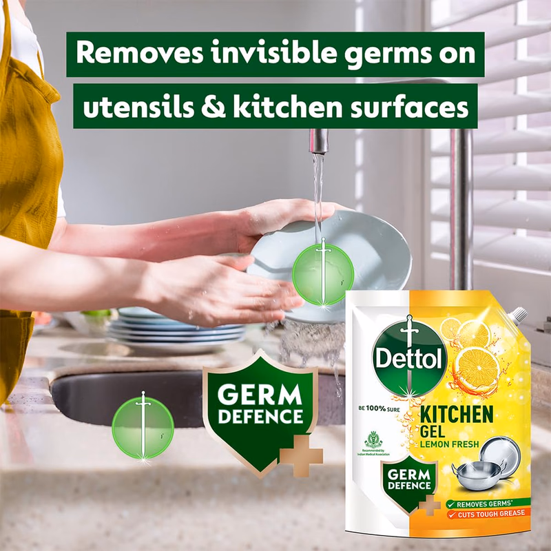 Dettol - Lemon Fresh - Dishwash liquid and Kitchen Gel
