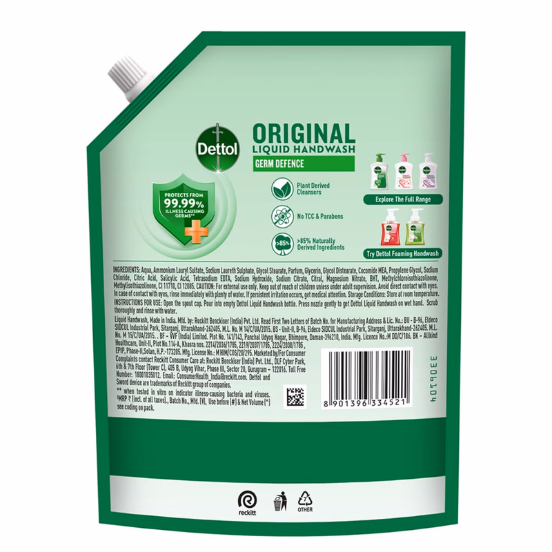 Dettol - Original - Liquid Handwash Refill - Hand Wash