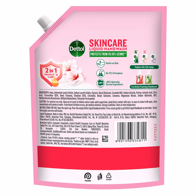Dettol - Skincare - Liquid Handwash Refill - Hand Wash