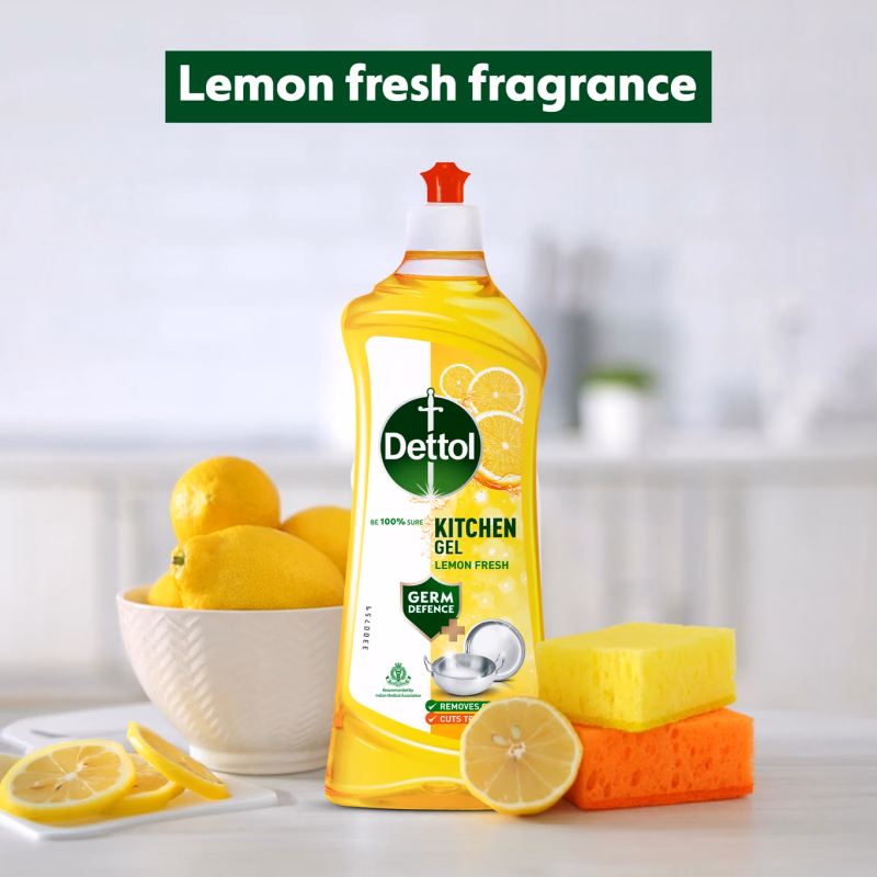 Dettol - Lemon Fresh - Dishwash liquid and Kitchen Gel