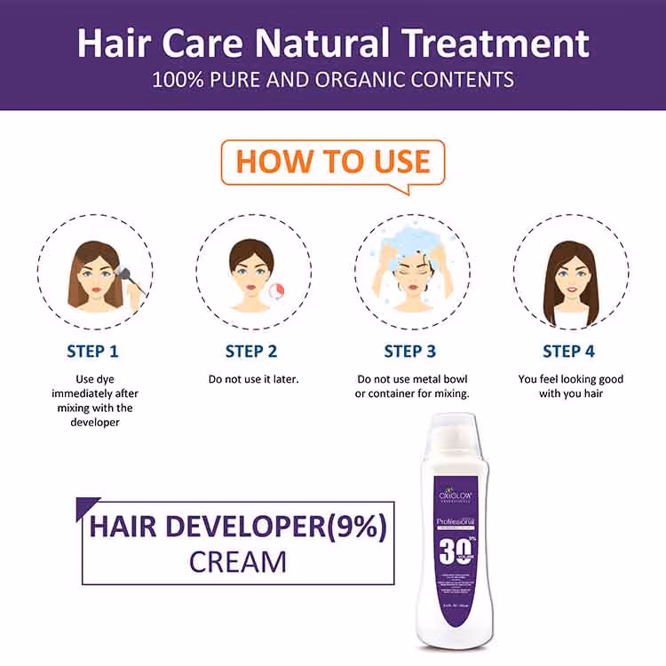 Oxyglow Herbals - Salon Professional Hair Color - Developer Cream 30 Volume (9%) Orange