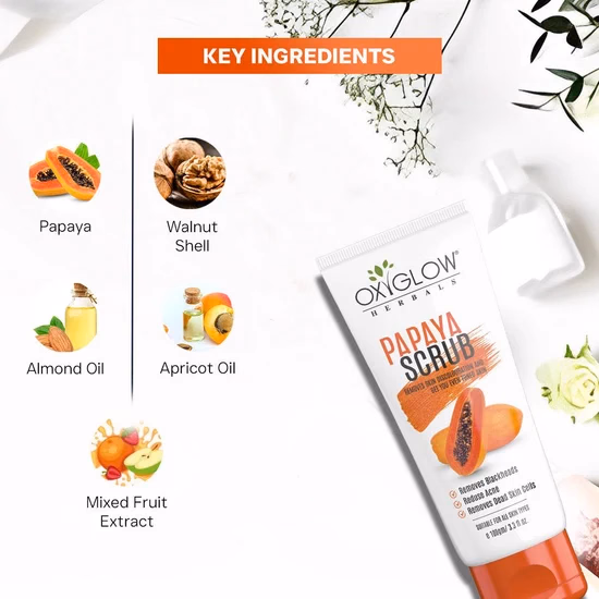 Oxyglow Herbals - Papaya Scrub | Removes Dead Skin Cells