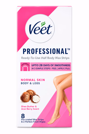Veet - Shea Butter & Acai Berry Scent-Normal Skin - Professional Instant Wax Strips Kit