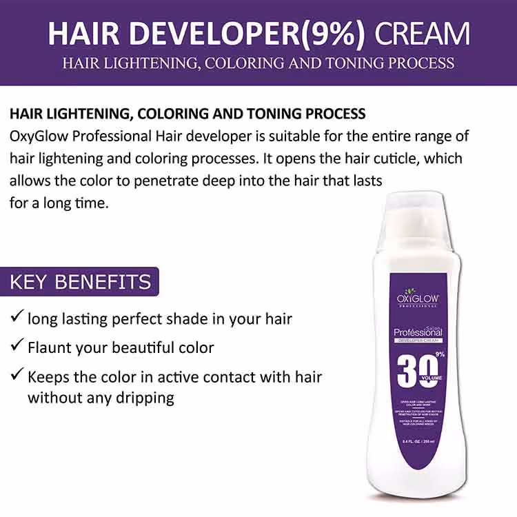 Oxyglow Herbals - Salon Professional Hair Color - Developer Cream 30 Volume (9%) Orange