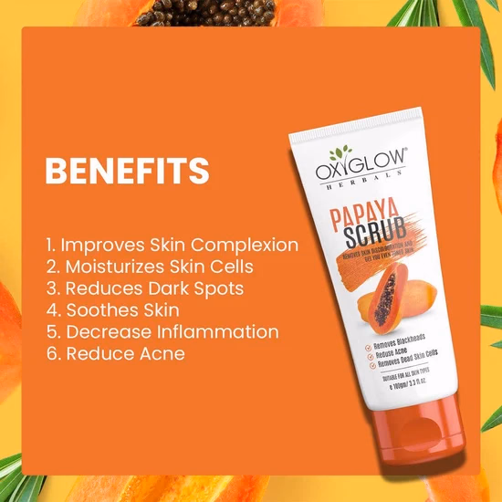 Oxyglow Herbals - Papaya Scrub | Removes Dead Skin Cells