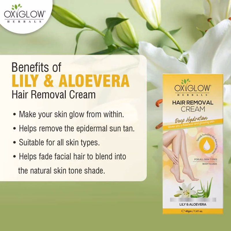 Oxyglow Herbals - Lily & Aloevera - Hair Removal Cream