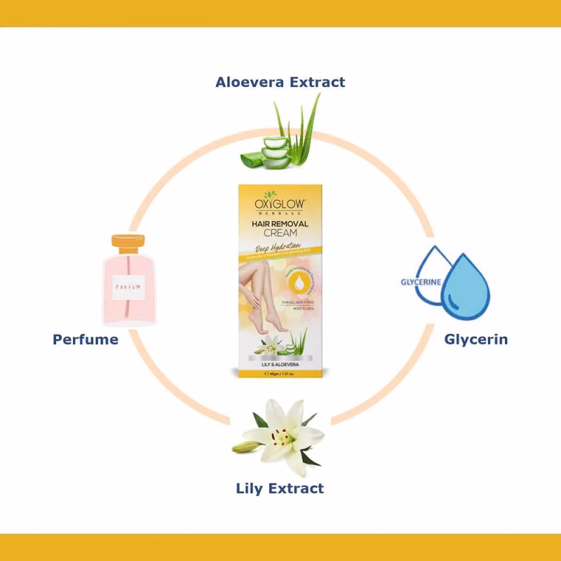 Oxyglow Herbals - Lily & Aloevera - Hair Removal Cream