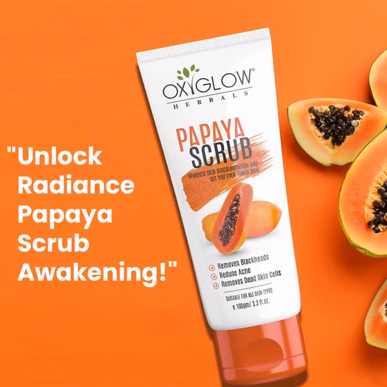 Oxyglow Herbals - Papaya Scrub | Removes Dead Skin Cells