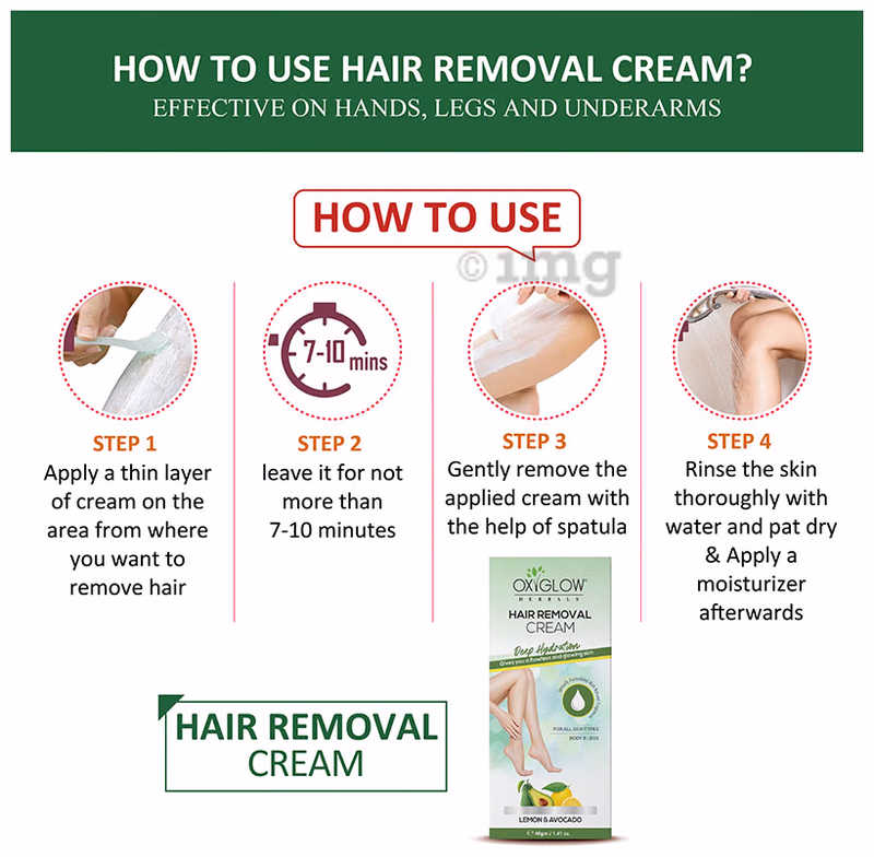 Oxyglow Herbals - Lemon & Avocado - Hair Removal Cream