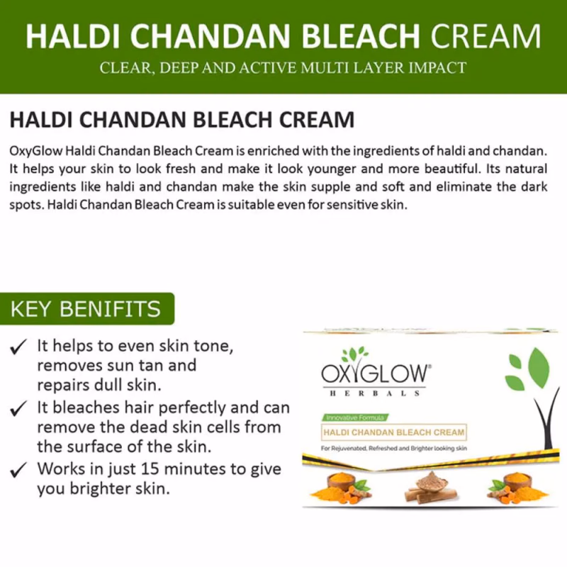 Oxyglow Herbals - Haldi Chandan - Bleach Cream