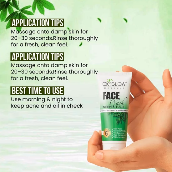 Oxyglow Herbals - Neem & Tulsi - Face Wash