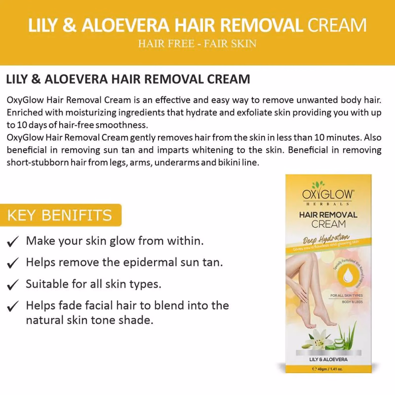Oxyglow Herbals - Lily & Aloevera - Hair Removal Cream