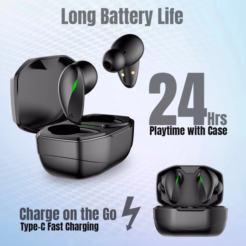 PTron - Black - Basspods 881 - TWS Earbuds