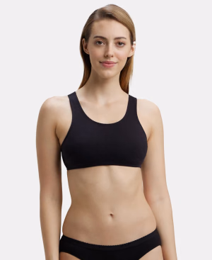 Jockey - Black - Crop Top - Simple Comfort - 1582-Stretch